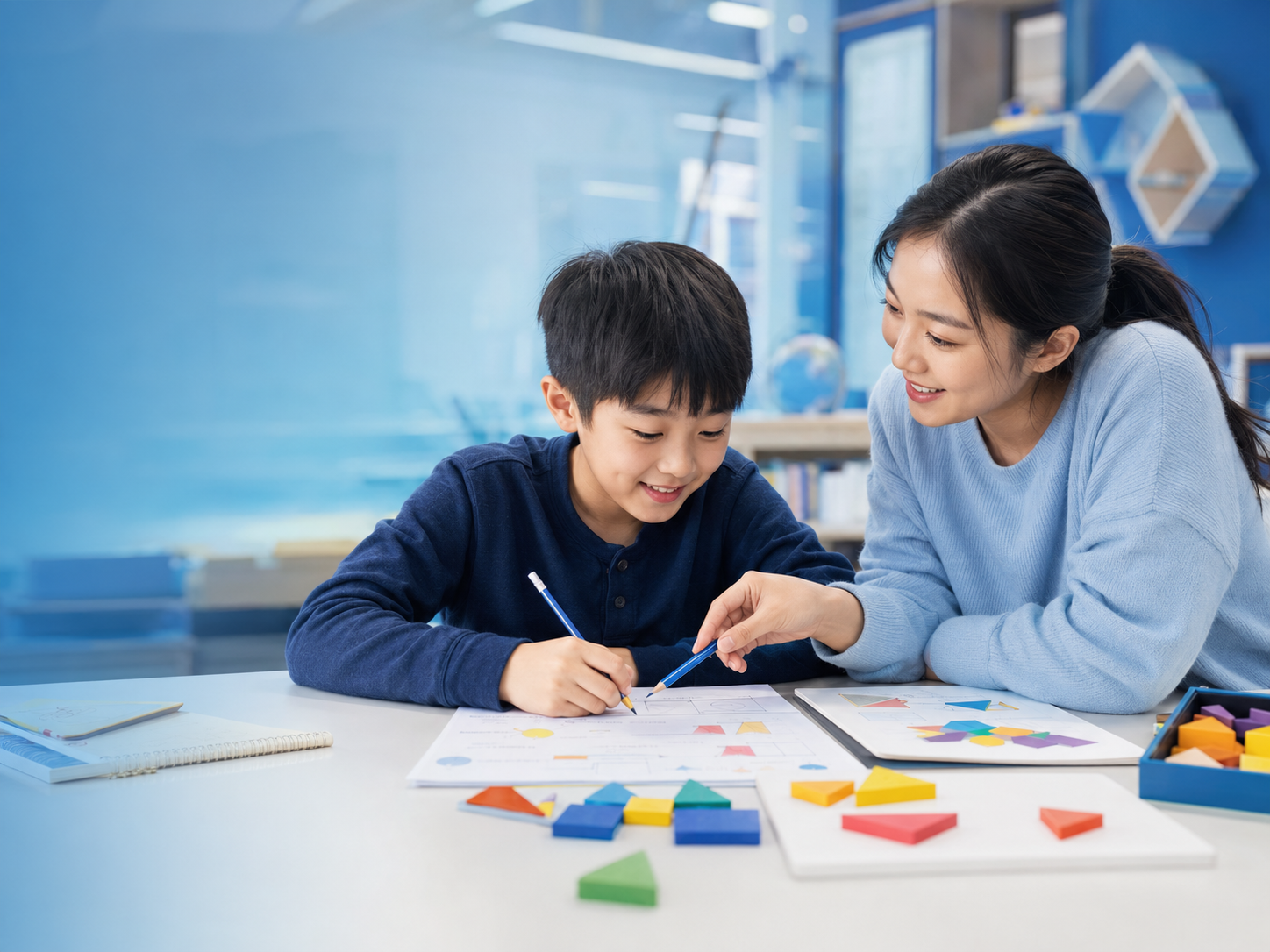 老师引导学生进行数学竞赛思维训练